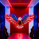 IDEASHOW-Bald Eagle Led Neon Sign Light Neon Print UV-Border Lighting Effects