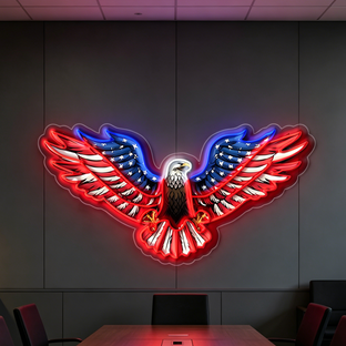 IDEASHOW-Bald Eagle Led Neon Sign Light Neon Print UV-Border Lighting Effects