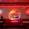 IDEASHOW-Beef Burger Led Neon Sign Light Neon Print UV-Border Lighting Effects