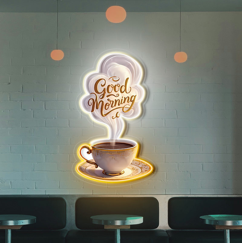 IDEASHOW-Coffee Time Led Neon Sign Light Neon Print UV-Border Lighting Effects