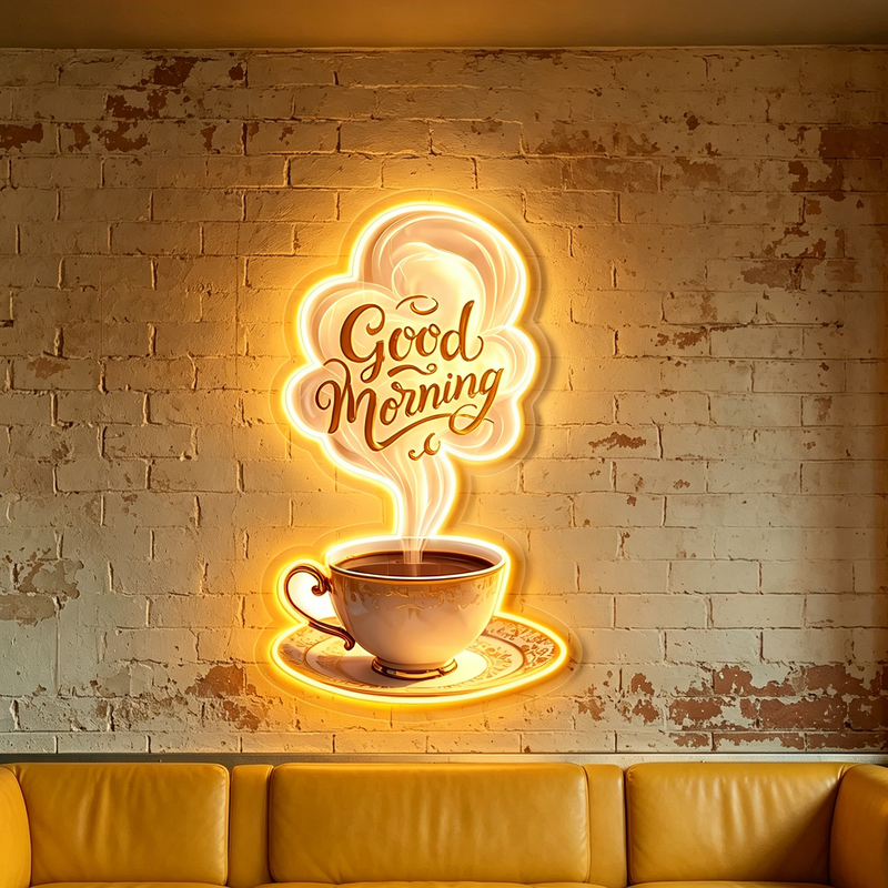 IDEASHOW-Coffee Time Led Neon Sign Light Neon Print UV-Border Lighting Effects