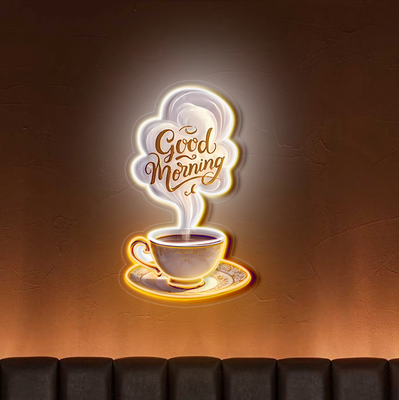 IDEASHOW-Coffee Time Led Neon Sign Light Neon Print UV-Border Lighting Effects