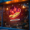 IDEASHOW-Hot Dog Led Neon Sign Light Neon Print UV-Border Lighting Effects