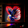 IDEASHOW-Hunting Bald Eagle Led Neon Sign Light Neon Print UV-Border Lighting Effects