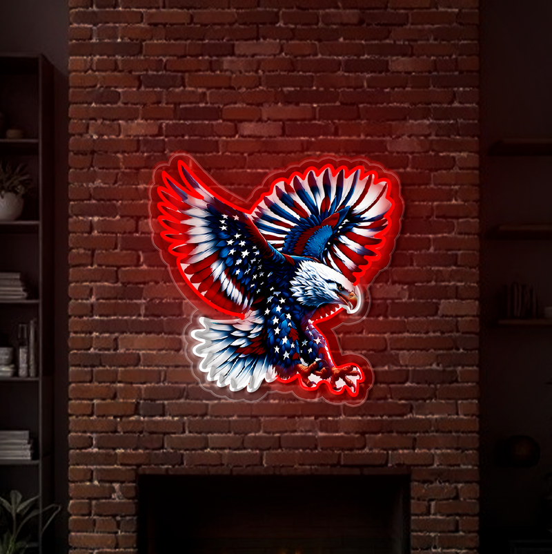IDEASHOW-Hunting the American Eagle Led Neon Sign Light Neon Print UV-Border Lighting Effects