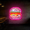 IDEASHOW-Pink Burger Led Neon Sign Light Neon Print UV-Border Lighting Effects