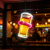 IDEASHOW-Pink Swim Ring Beer Led Neon Sign Light Neon Print UV-Border Lighting Effects