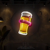 IDEASHOW-Pink Swim Ring Beer Led Neon Sign Light Neon Print UV-Border Lighting Effects