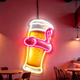 IDEASHOW-Pink Swim Ring Beer Led Neon Sign Light Neon Print UV-Border Lighting Effects