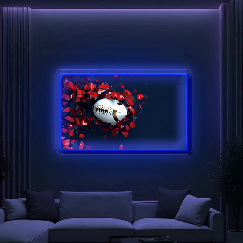 IDEASHOW-Platinum Rugby Led Neon Sign Light Neon Print UV-Border Lighting Effects