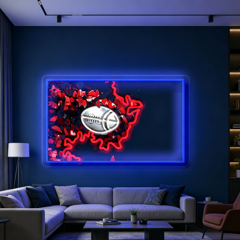 IDEASHOW-Platinum Rugby Led Neon Sign Light Neon Print UV-Border Lighting Effects