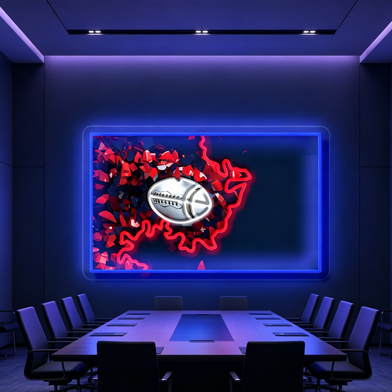 IDEASHOW-Platinum Rugby Led Neon Sign Light Neon Print UV-Border Lighting Effects