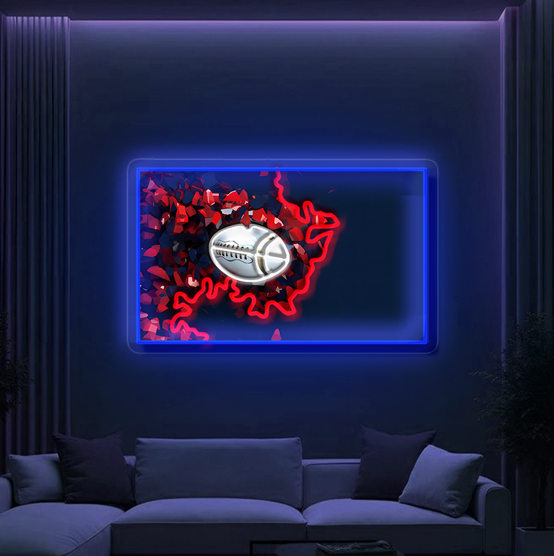 IDEASHOW-Platinum Rugby Led Neon Sign Light Neon Print UV-Border Lighting Effects