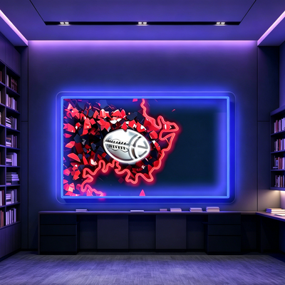 IDEASHOW-Platinum Rugby Led Neon Sign Light Neon Print UV-Border Lighting Effects