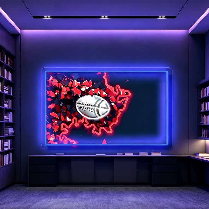 IDEASHOW-Platinum Rugby Led Neon Sign Light Neon Print UV-Border Lighting Effects