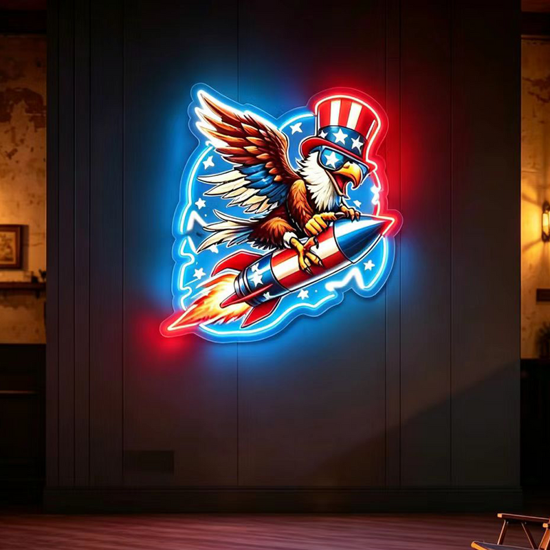 IDEASHOW-Rocket Hawk Led Neon Sign Light Neon Print UV-Border Lighting Effects