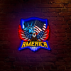 IDEASHOW-The Statue of Liberty and the Eagle Led Neon Sign Light Neon Print UV-Border Lighting Effects