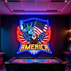 IDEASHOW-The Statue of Liberty and the Eagle Led Neon Sign Light Neon Print UV-Border Lighting Effects