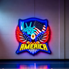 IDEASHOW-The Statue of Liberty and the Eagle Led Neon Sign Light Neon Print UV-Border Lighting Effects