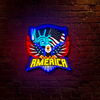 IDEASHOW-The Statue of Liberty and the Eagle Led Neon Sign Light Neon Print UV-Border Lighting Effects