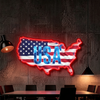 IDEASHOW-USA Flag Map Led Neon Sign Light Neon Print UV-Border Lighting Effects