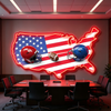 IDEASHOW-Red vs. Blue Rugby Artwork Led Neon Sign Light Neon Print UV-Border Lighting Effects