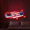 IDEASHOW-Red vs. Blue Rugby Artwork Led Neon Sign Light Neon Print UV-Border Lighting Effects