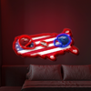 IDEASHOW-Red vs. Blue Rugby Artwork Led Neon Sign Light Neon Print UV-Border Lighting Effects