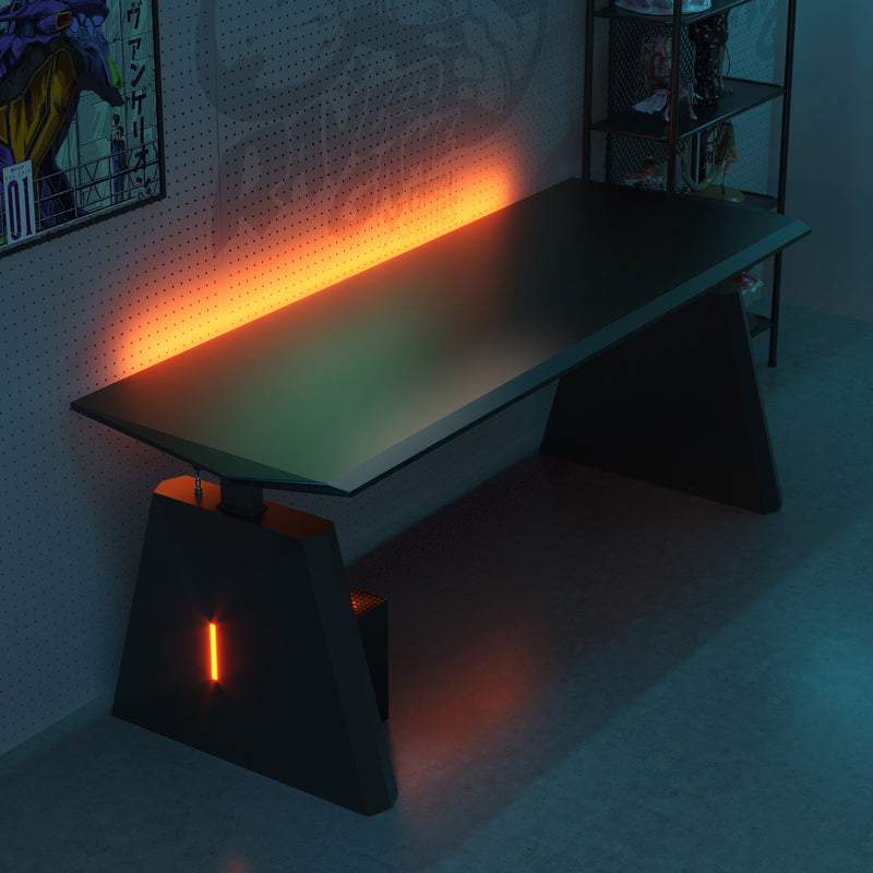 Standing Gaming Desk with RGB Lighting Home Office Table Dural motor