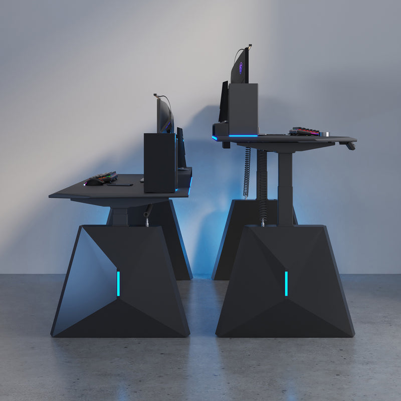 Standing Gaming Desk with RGB Lighting Home Office Table Dural motor