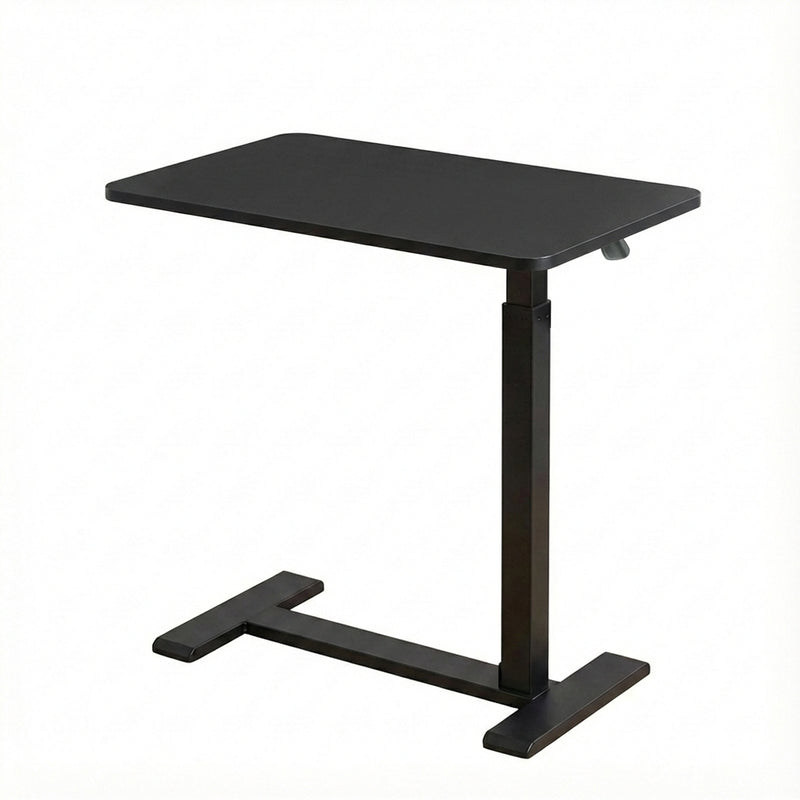 Overbed Table with Wheels Pneumatic Height Adjustable Tilting Desktop Mobile Standing Desk Rolling Laptop Desk for Bed Sofa or Hospital Use