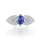Aureline-Jewelry Lab-Grown Sapphire and Diamond Cocktail Ring 14K Gold