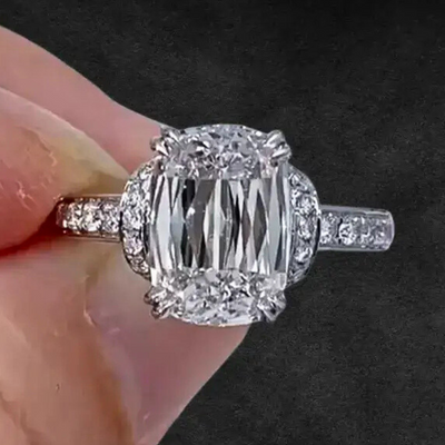 Aureline-Jewelry 4 TCW Criss Cut Lab Grown Diamond Engagement Ring