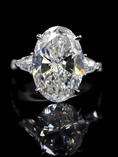 Aureline-Jewelry 8 carat Pear Cut Lab Diamond Three Stone Ring
