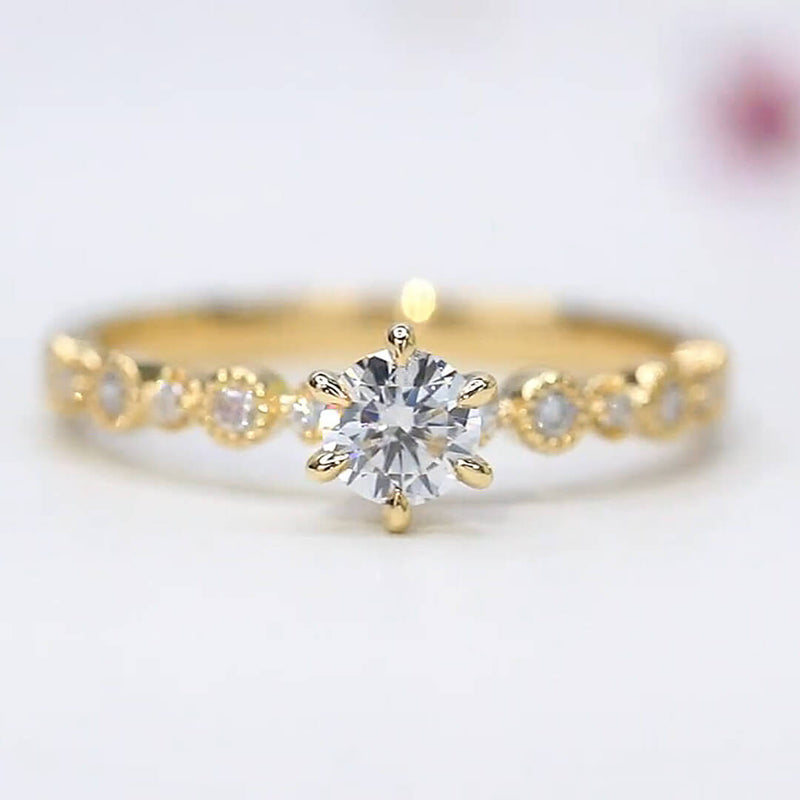 Aureline-Jewelry Dainty Round Lab Diamond Promise Ring
