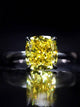 Aureline-Jewelry 3 Carat Fancy Vivid Yellow Cushion Cut Lab Diamond Ring