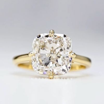 Aureline-Jewelry 5 Carat Cushion Cut Lab Diamond Ring 14K Gold