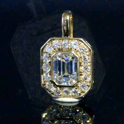 Aureline-Jewelry Emerald-Cut Lab Grown Diamond Pendant