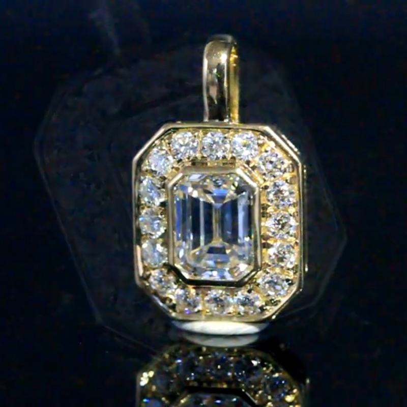 Aureline-Jewelry Emerald-Cut Lab Grown Diamond Pendant