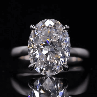 Aureline-Jewelry 5 Carat Oval Cut Lab Grown Diamond Solitaire Engagement Ring