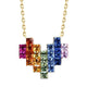 Aureline-Jewelry NOZBO Invisible Set Heart Necklace with Natural Rainbow Sapphires in 18K Gold