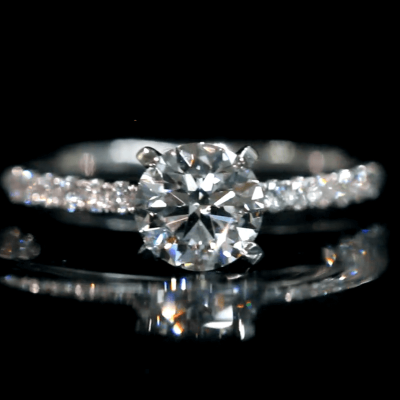 Aureline-Jewelry 1 Carat Lab Grown Diamond Pave Engagement Ring