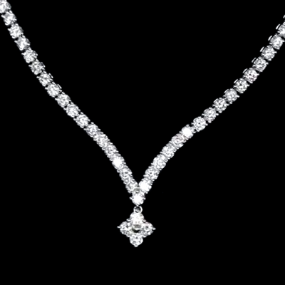 Aureline-Jewelry Gala Diamond Necklace - 18K White Gold With Lab Grown Diamonds