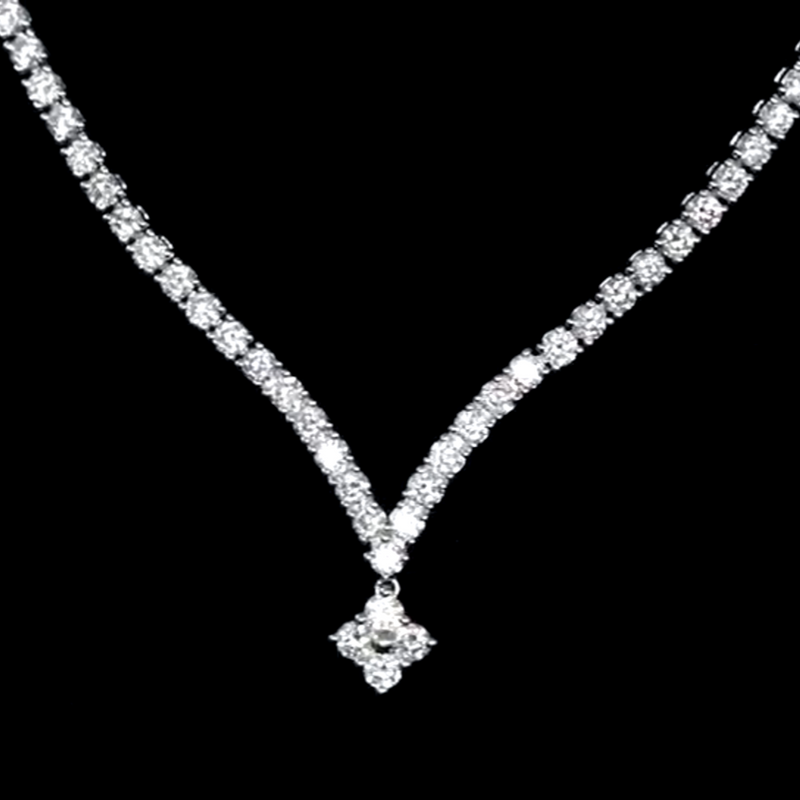 Aureline-Jewelry Gala Diamond Necklace - 18K White Gold With Lab Grown Diamonds