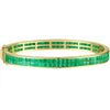 Aureline-Jewelry NOZBO Invisible Set Natural Emerald Double Row Luxury Bangle in 18K Gold