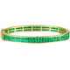 Aureline-Jewelry NOZBO Invisible Set Natural Emerald Double Row Luxury Bangle in 18K Gold