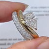 Aureline-Jewelry 2 Carat Pear Lab Grown Diamond East West Engagement Ring