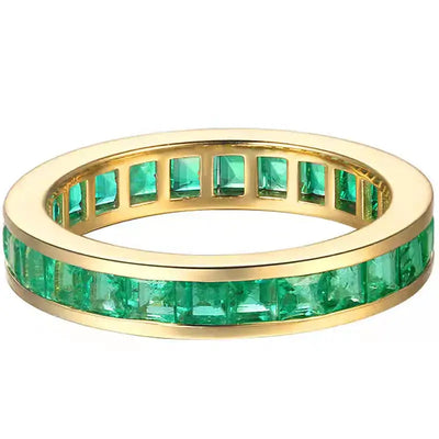 Aureline-Jewelry NOZBO Emerald-Cut Ring Band in 18K Yellow Gold