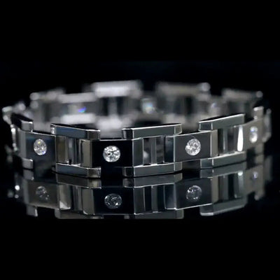 Aureline-Jewelry Men's 18K Gold Lab-Grown Diamonds Bracelet