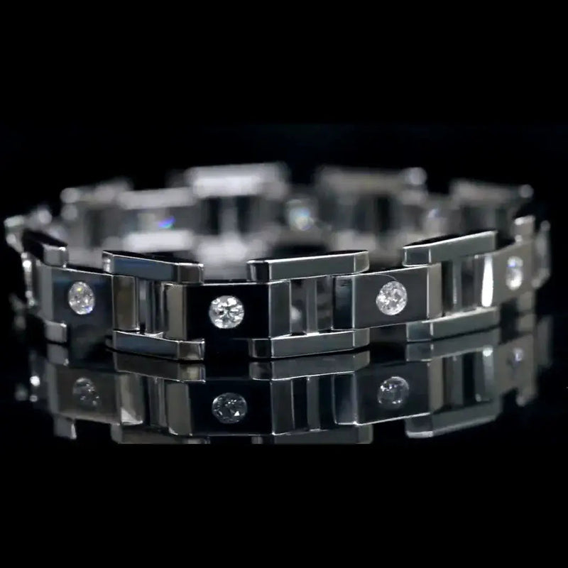 Aureline-Jewelry Men's 18K Gold Lab-Grown Diamonds Bracelet